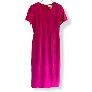 Victoria Holley Vintage Silk Dress Hot Pink